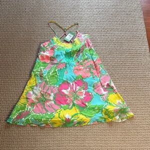 Floral Sundress in Turquoise, Pink & Yellow
